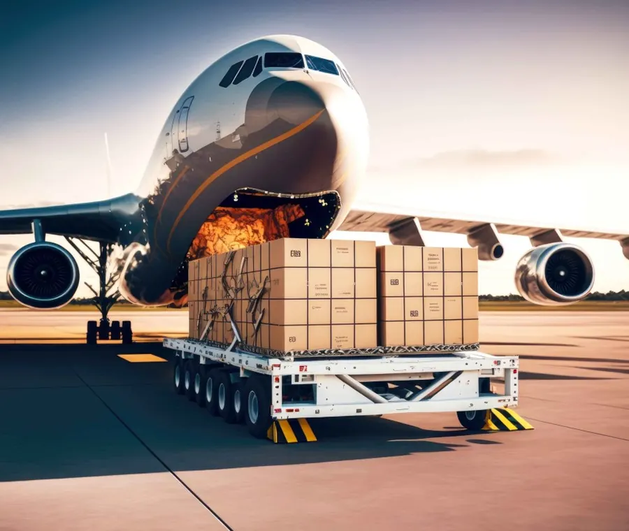Cargo being loaded onto an aircraft